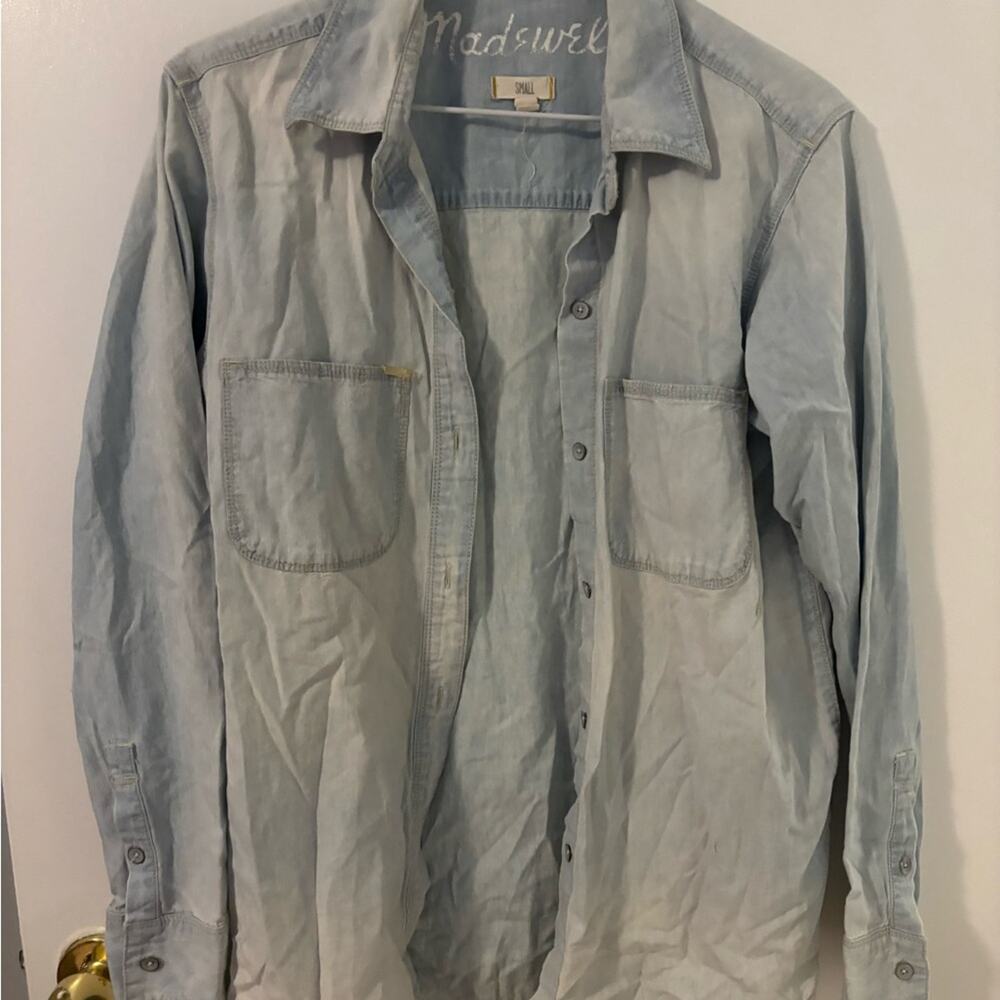 Soft Style Earthy Soft Neutral Nautical Coastal Seaside Minimalism Denim Shirt